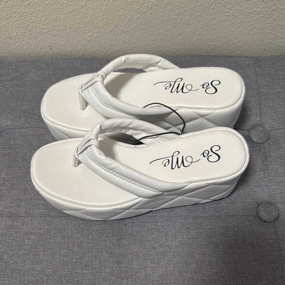 White Platform platform sandals